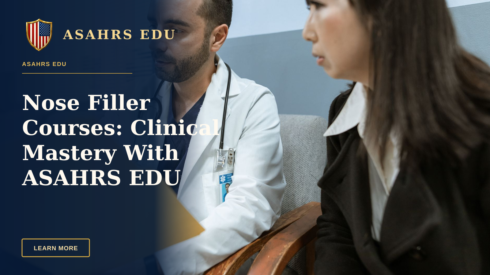 Nose Filler Courses: Clinical Mastery With ASAHRS EDU — Doctor discusses health records with a patient in a clinical setting.