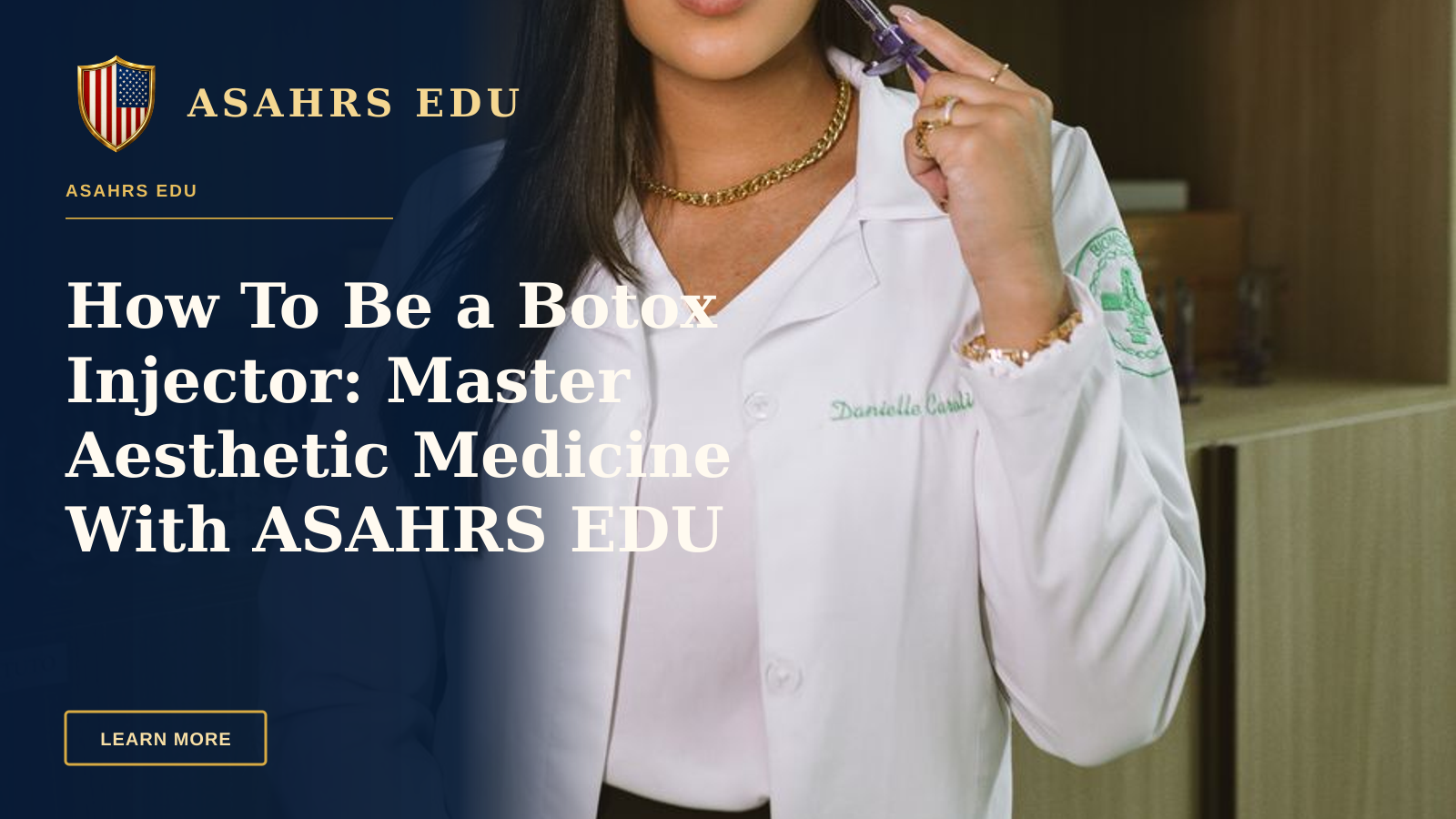 How To Be a Botox Injector: Master Aesthetic Medicine With ASAHRS EDU — Young beautician in clinic holding a syringe, showcasing aesthetic medicine professionalism.