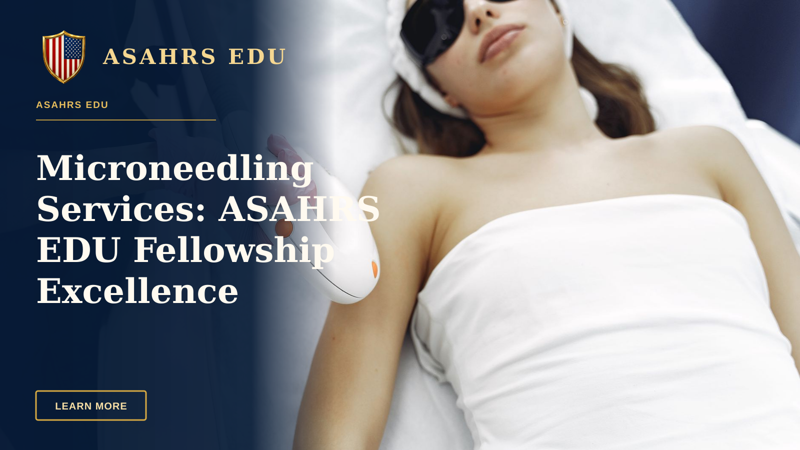 Microneedling Services: ASAHRS EDU Fellowship Excellence — From above of unrecognizable cosmetologist in uniform and latex gloves using modern equipment for cosmetic services in contemporary salon