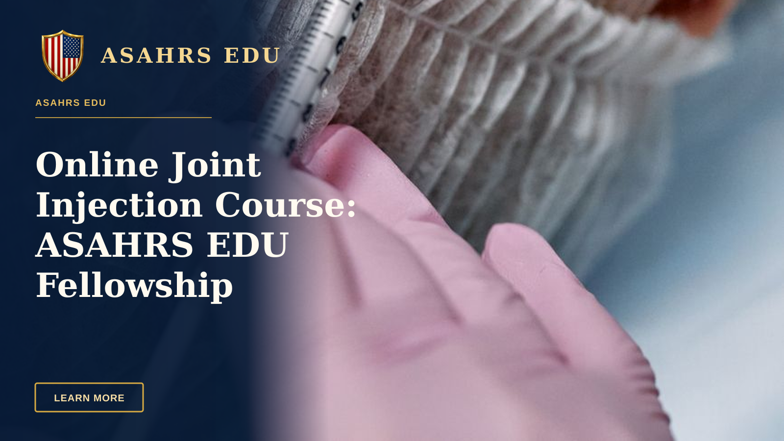 Online Joint Injection Course: ASAHRS EDU Fellowship Excellence — Close-up view of a senior woman receiving an anti-aging facial injection in a clinic.