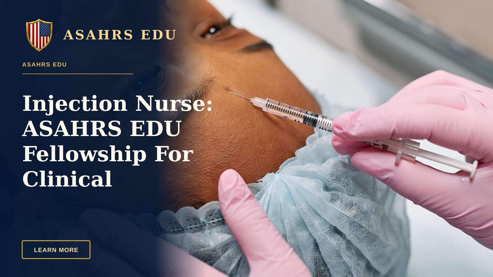Injection Nurse: ASAHRS EDU Fellowship For Clinical Excellence — Close-up of a woman receiving a cosmetic injection on her forehead in a clinical setting.