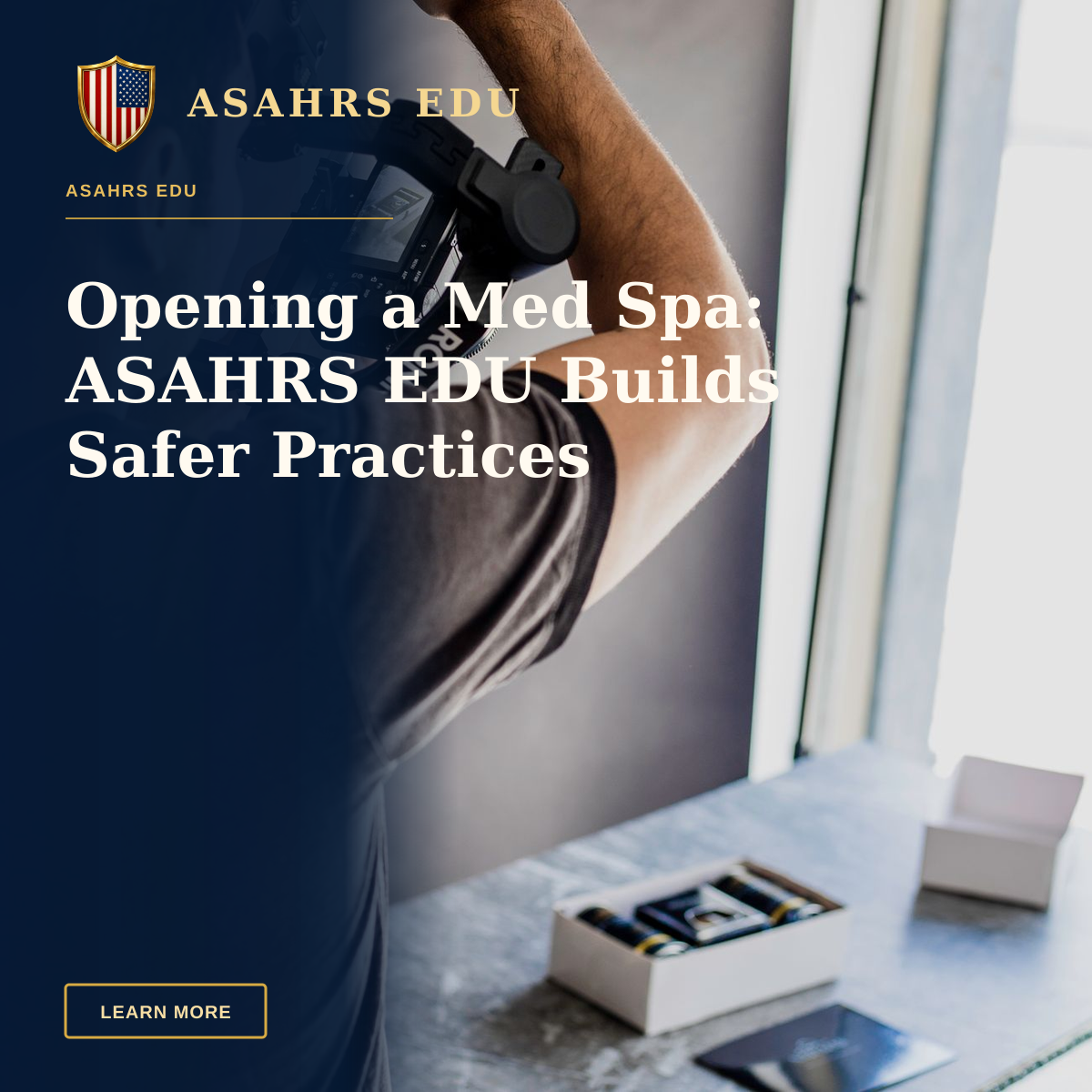 Opening a Med Spa: ASAHRS EDU Builds Safer Practices — A man uses a stabilizer for camera filming indoors, capturing steady shots.