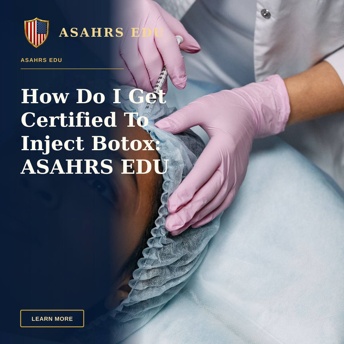 How Do I Get Certified To Inject Botox: ASAHRS EDU Fellowship — Close-up of a cosmetic procedure using injectables on a woman's forehead in a clinic setting.