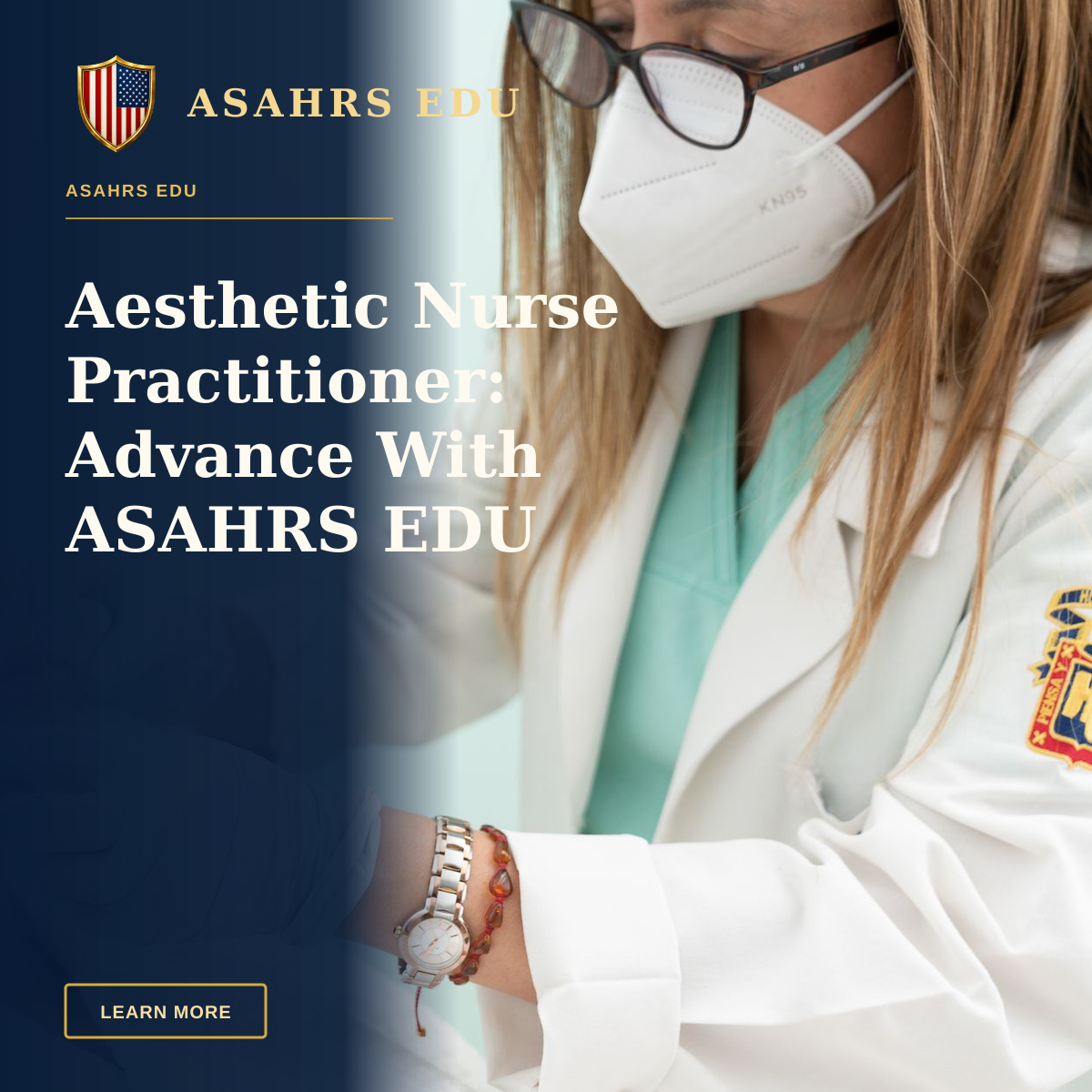 Aesthetic Nurse Practitioner: Advance With ASAHRS EDU — Doctor performing cosmetic treatment on a woman with eyes closed in a clinical setting.
