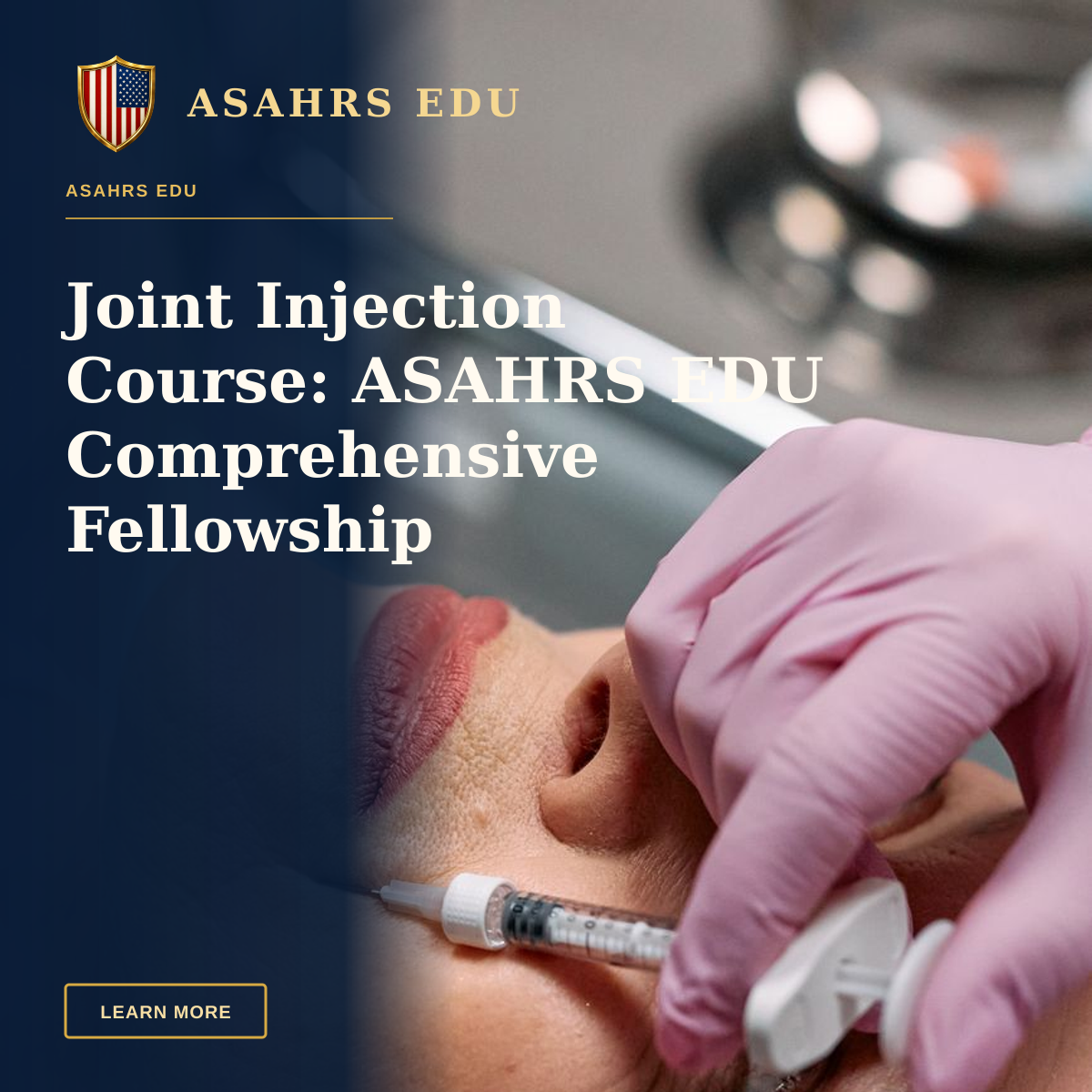 Joint Injection Course: ASAHRS EDU Comprehensive Fellowship — Close-up of a beautician administering a Botox injection to a woman at a clinic.