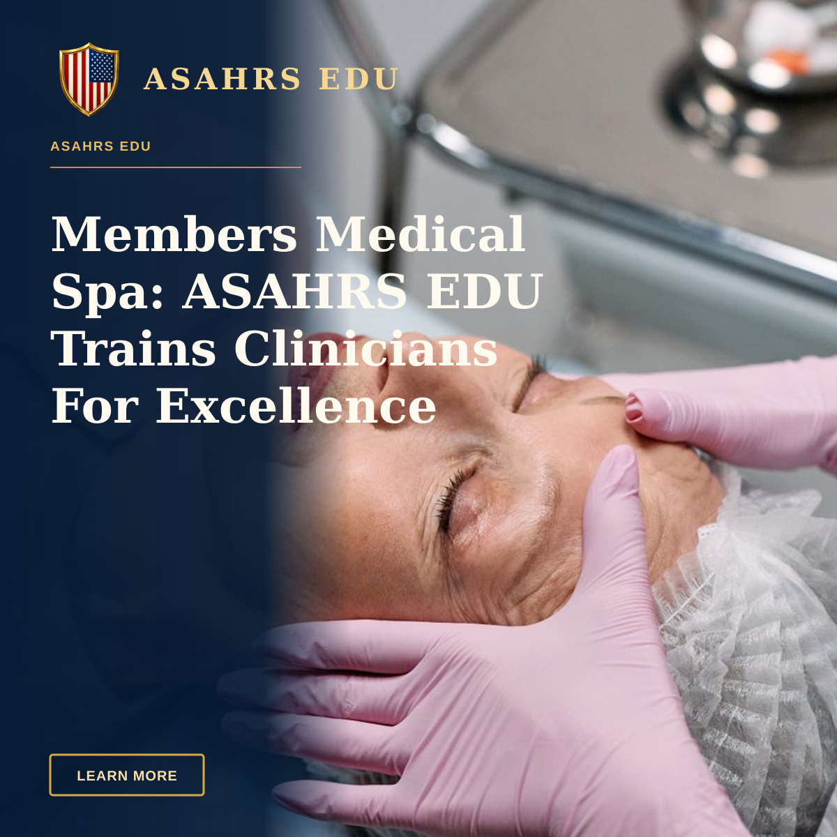 Members Medical Spa: ASAHRS EDU Trains Clinicians For Excellence — Healthcare professional administering a facial treatment to a senior woman in a medical facility.