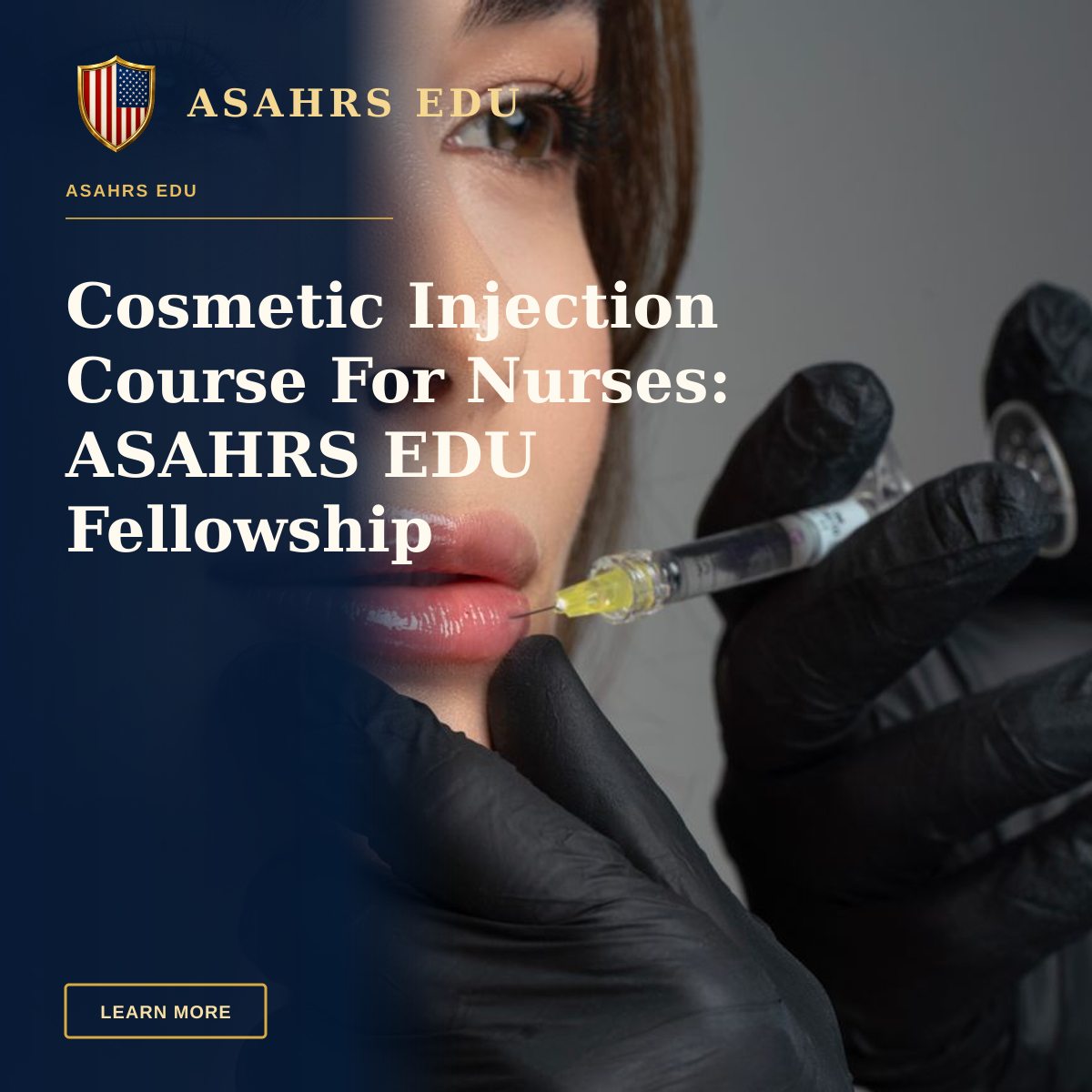 Cosmetic Injection Course For Nurses: ASAHRS EDU Fellowship Advantage — Detailed image of a cosmetic lip injection being administered by a professional.