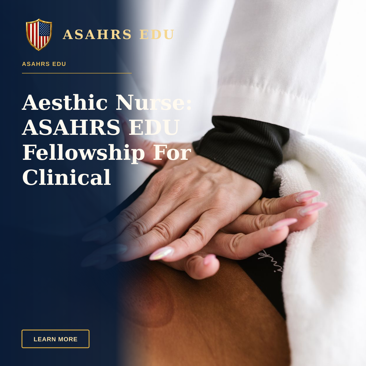 Aesthic Nurse: ASAHRS EDU Fellowship For Clinical Excellence — Close-up of a therapist's hands performing cupping therapy on a patient in a clinical setting.