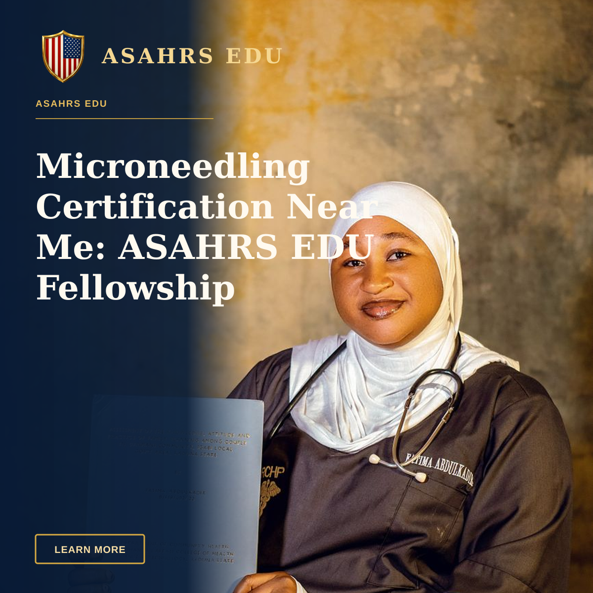 Microneedling Certification Near Me: ASAHRS EDU Fellowship Advantage — Smiling healthcare worker with certificate, symbolizing achievement and dedication.