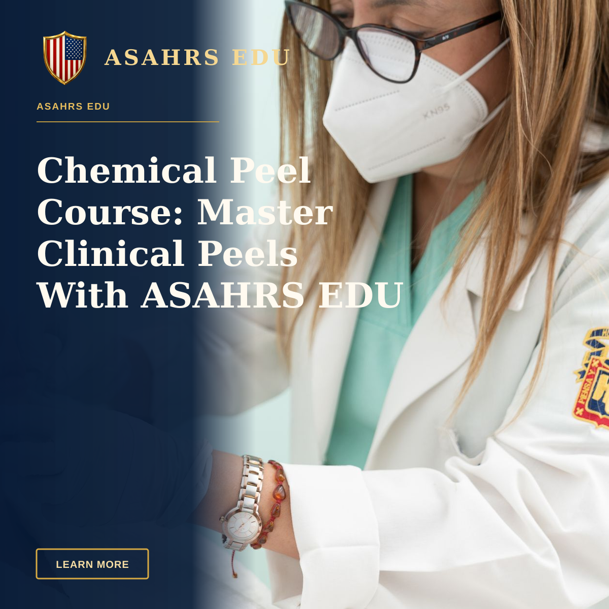 Chemical Peel Course: Master Clinical Peels With ASAHRS EDU — Doctor performing cosmetic treatment on a woman with eyes closed in a clinical setting.