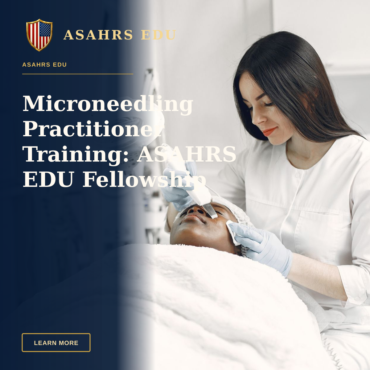 Microneedling Practitioner Training: ASAHRS EDU Fellowship — A skilled practitioner performs a relaxing facial treatment, promoting wellness and skincare in a modern clinic.