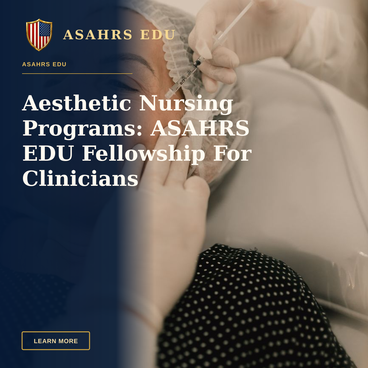 Aesthetic Nursing Programs: ASAHRS EDU Fellowship For Clinicians — A woman undergoing a facial injection treatment in a medical setting, emphasizing skincare and aesthetics.