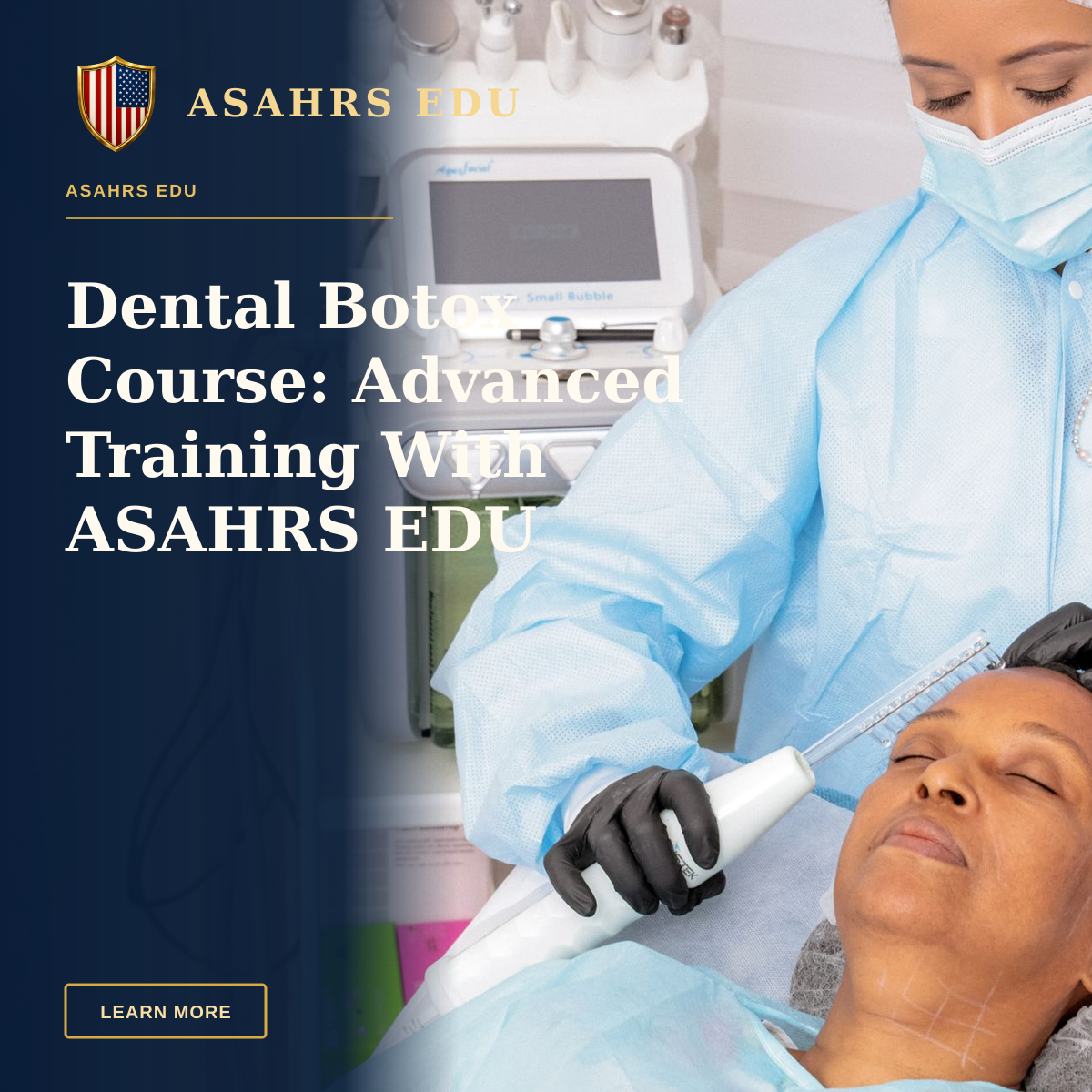 Dental Botox Course: Advanced Training With ASAHRS EDU — Woman receiving a professional facial treatment with advanced equipment in a spa environment.