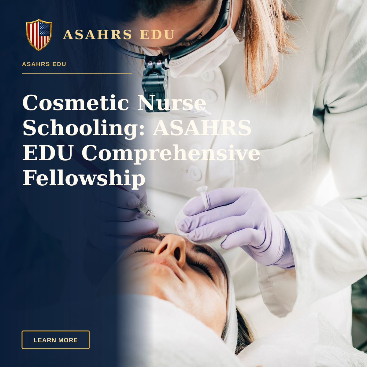 Cosmetic Nurse Schooling: ASAHRS EDU Comprehensive Fellowship — A beautician performs a cosmetic procedure on a client in a serene spa environment.