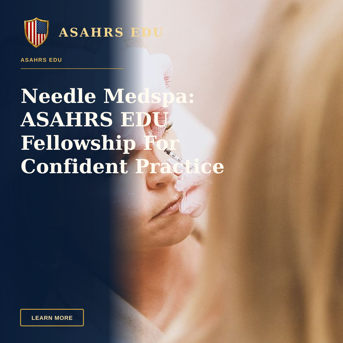 Needle Medspa: ASAHRS EDU Fellowship For Confident Practice — Close-up of a woman receiving a cosmetic injection at a modern beauty clinic.