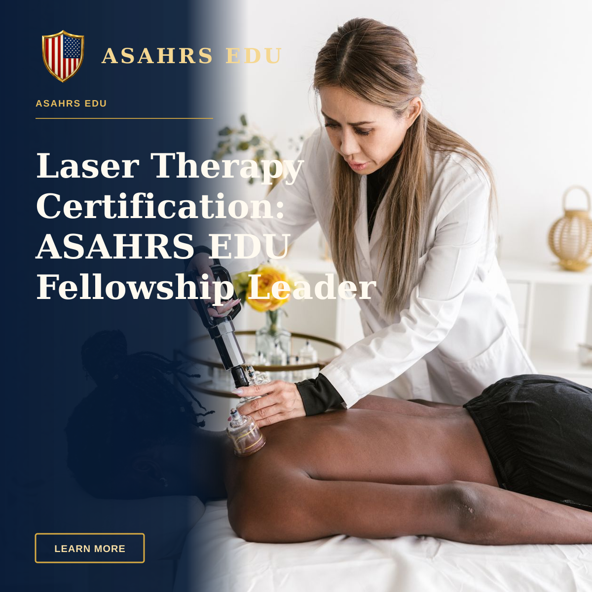 Laser Therapy Certification: ASAHRS EDU Fellowship Leader — A therapist performs cupping therapy on a patient in a serene setting, promoting relaxation and healing.
