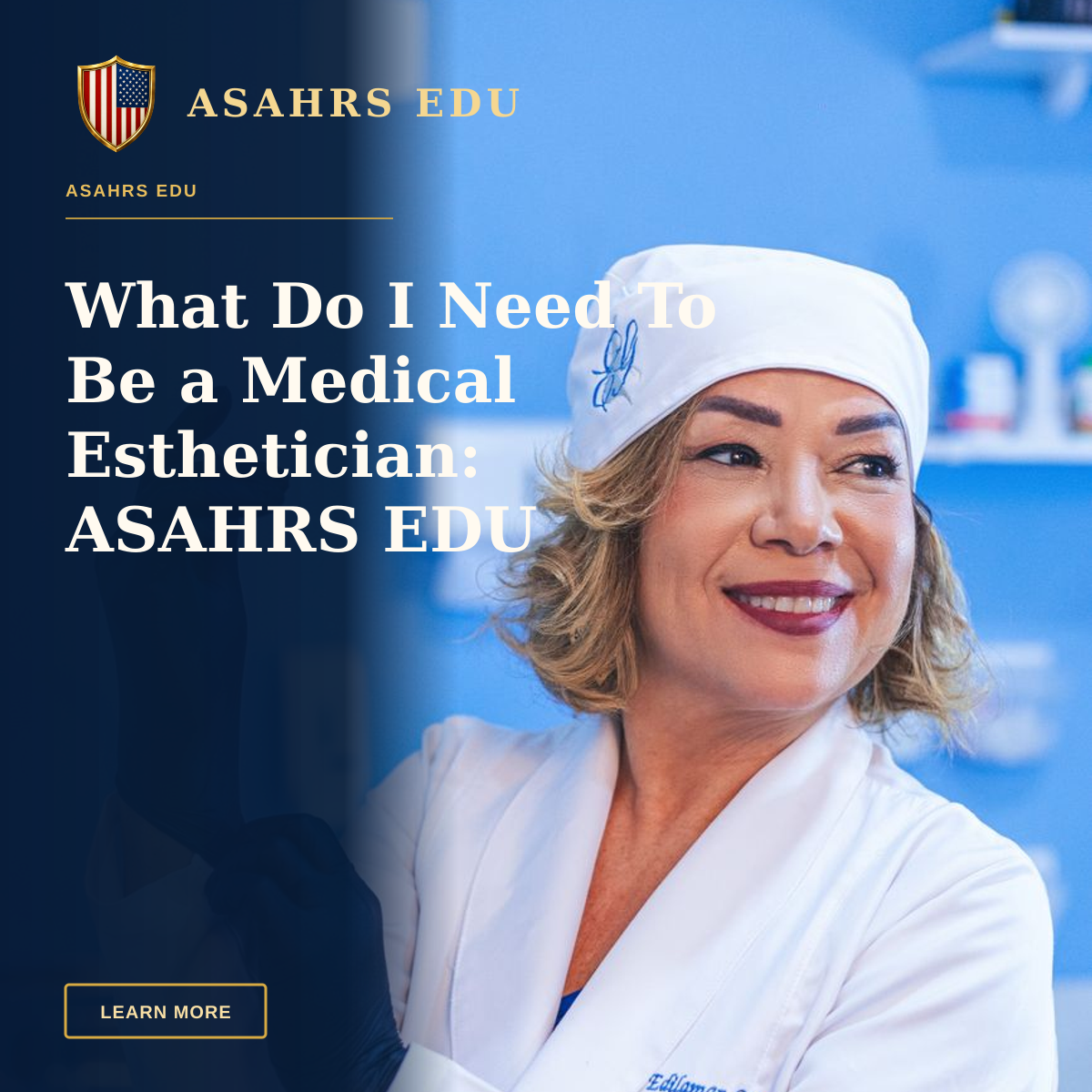 What Do I Need To Be a Medical Esthetician: ASAHRS EDU Fellowship Pathway — Female doctor wearing gloves in a medical clinic, ready for a procedure.