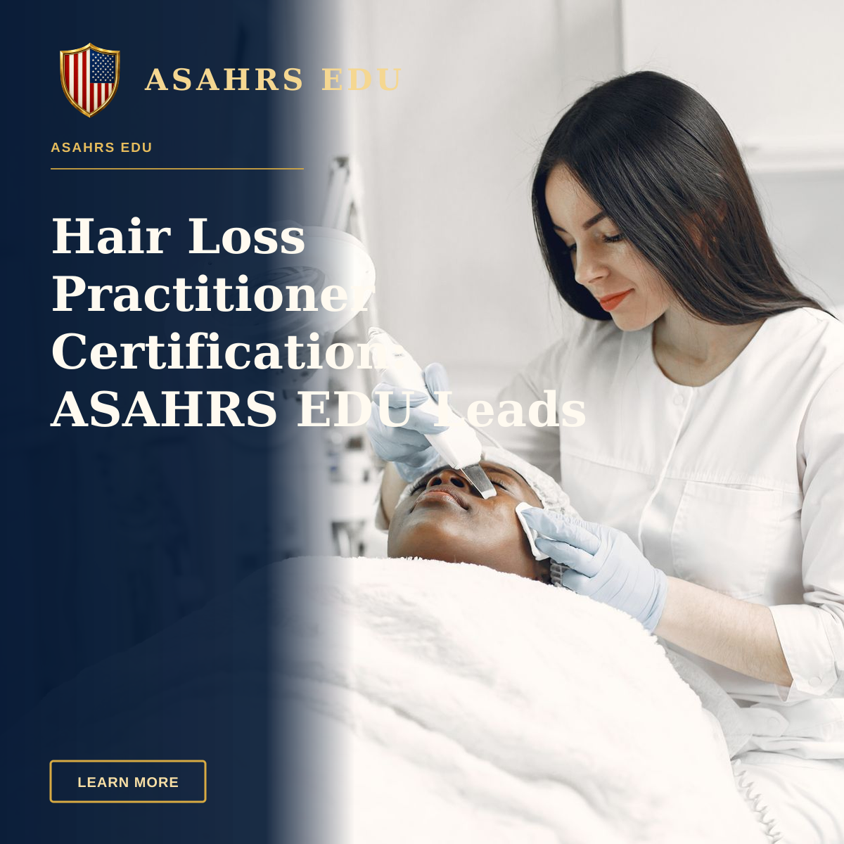 Hair Loss Practitioner Certification: ASAHRS EDU Leads The Way — A skilled practitioner performs a relaxing facial treatment, promoting wellness and skincare in a modern clinic.