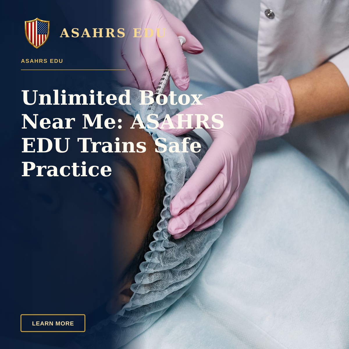Unlimited Botox Near Me: ASAHRS EDU Trains Safe Practice — Close-up of a cosmetic procedure using injectables on a woman's forehead in a clinic setting.