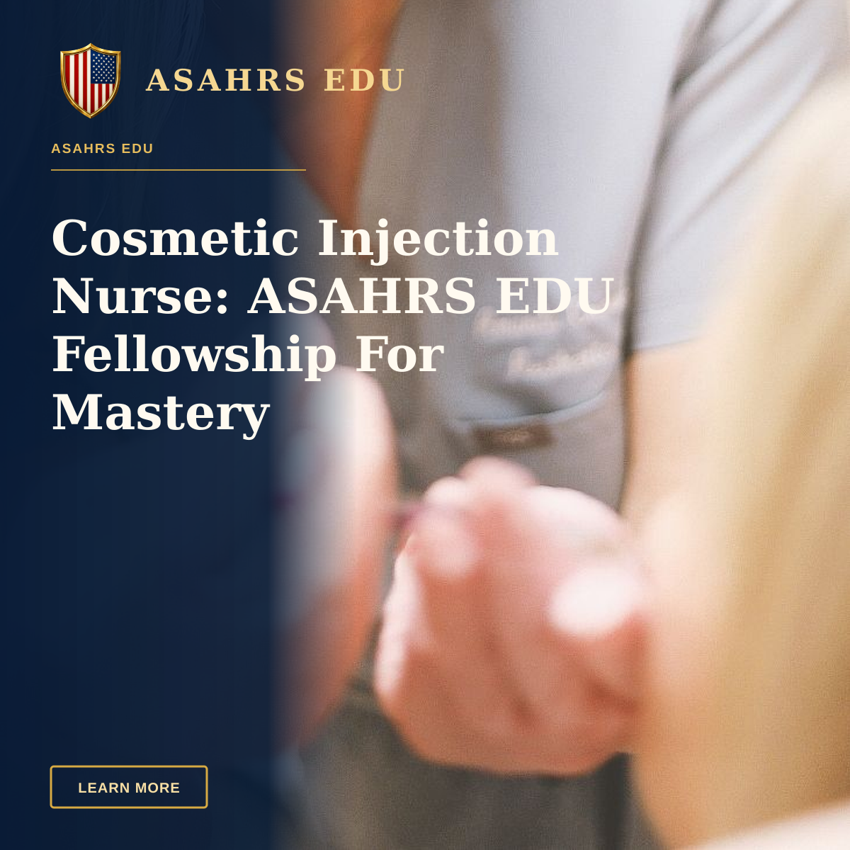 Cosmetic Injection Nurse: ASAHRS EDU Fellowship For Mastery — Aesthetic nurse administering a cosmetic injection in a modern beauty clinic.