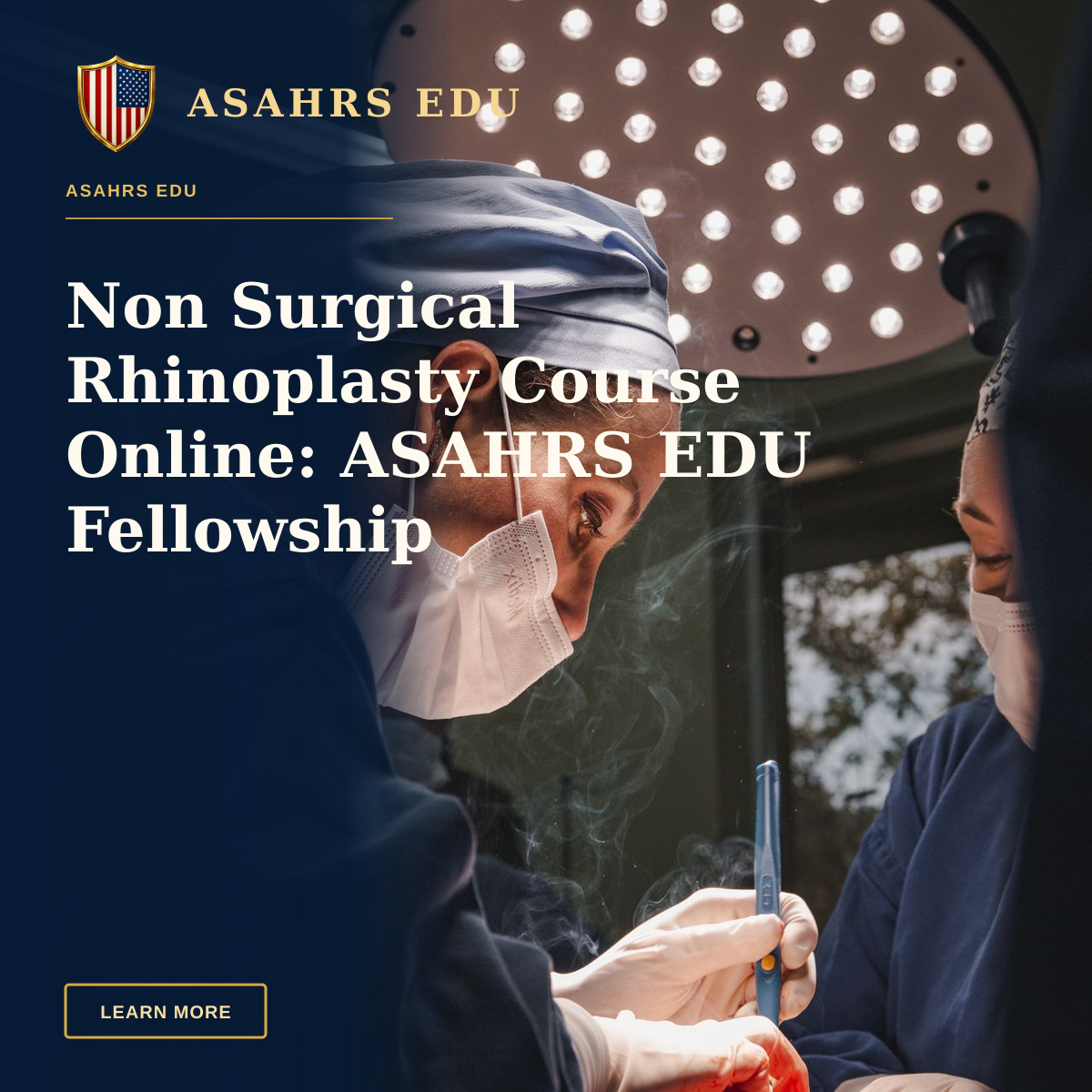 Non Surgical Rhinoplasty Course Online: ASAHRS EDU Fellowship — Female surgeons in SP, Brazil focusing on intricate operation under bright surgical light.