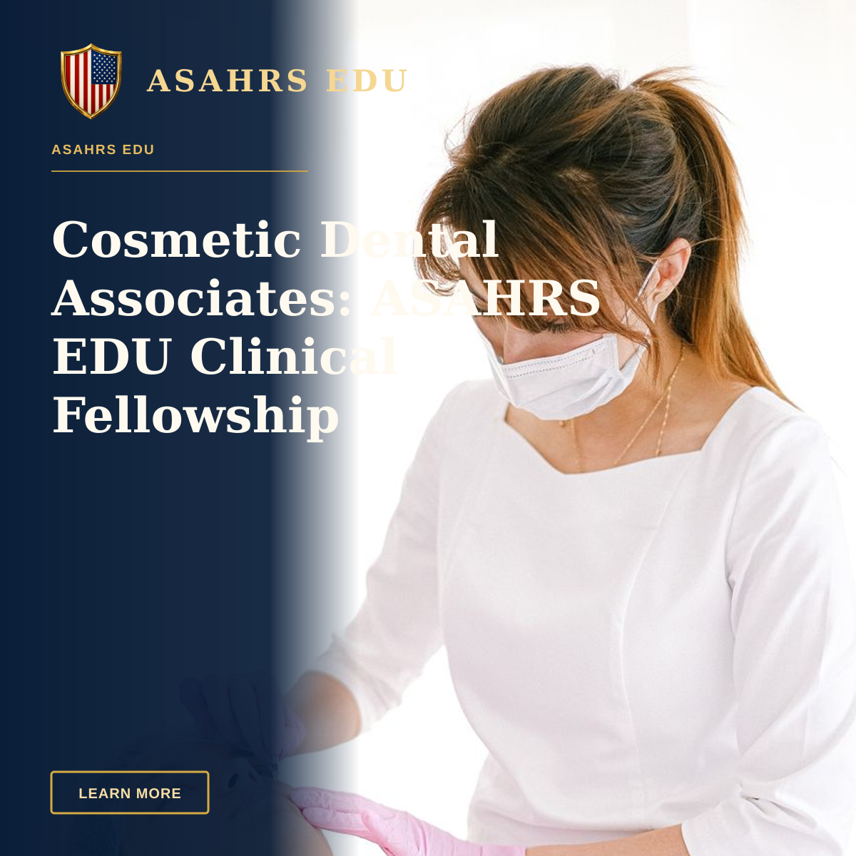 Cosmetic Dental Associates: ASAHRS EDU Clinical Fellowship — A beautician performs a cosmetic treatment on a woman in a clinical setting.
