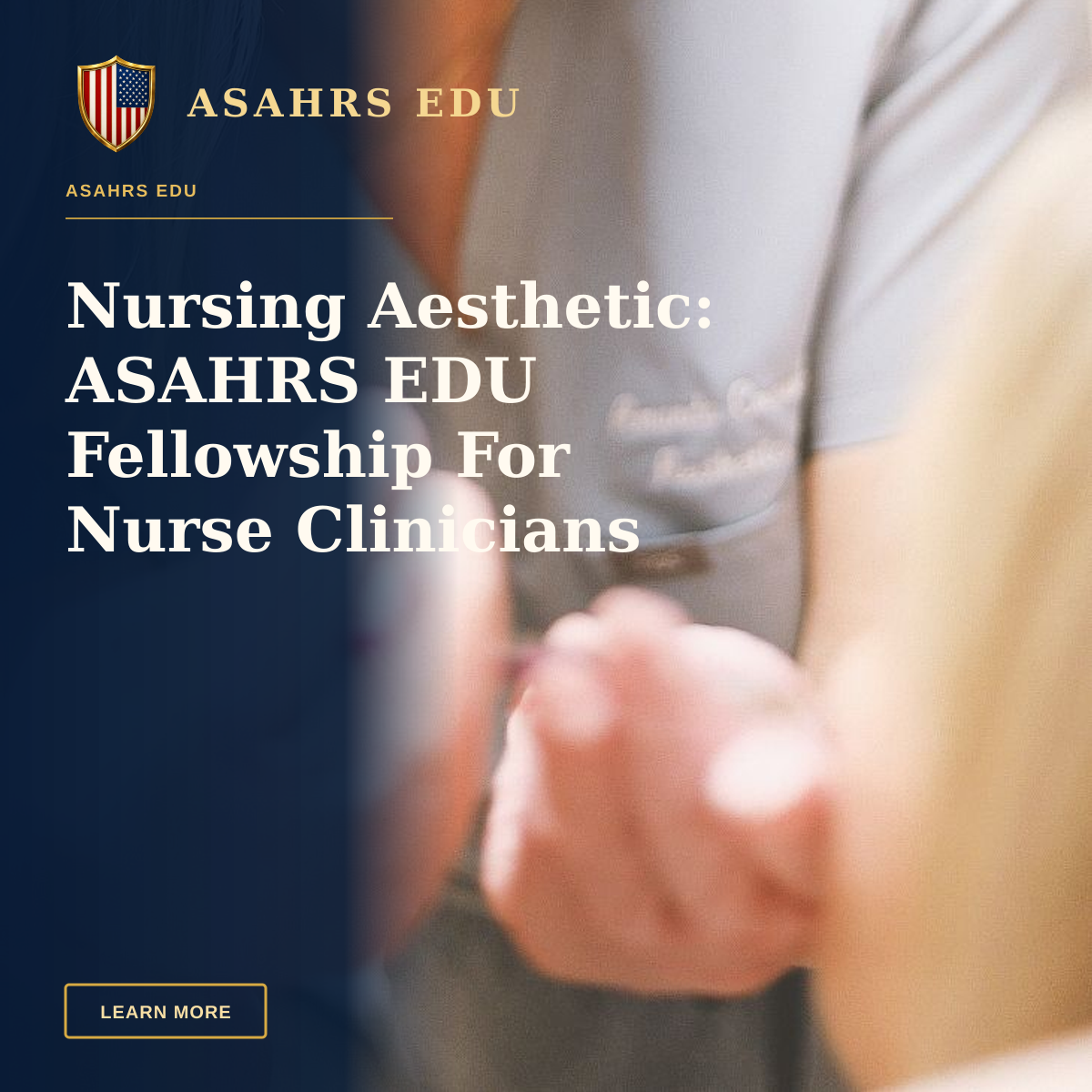 Nursing Aesthetic: ASAHRS EDU Fellowship For Nurse Clinicians — Aesthetic nurse administering a cosmetic injection in a modern beauty clinic.