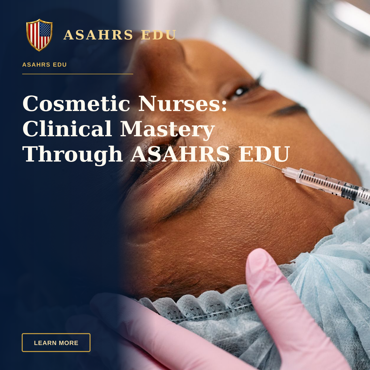 Cosmetic Nurses: Clinical Mastery Through ASAHRS EDU — Close-up of a woman receiving a cosmetic injection on her forehead in a clinical setting.