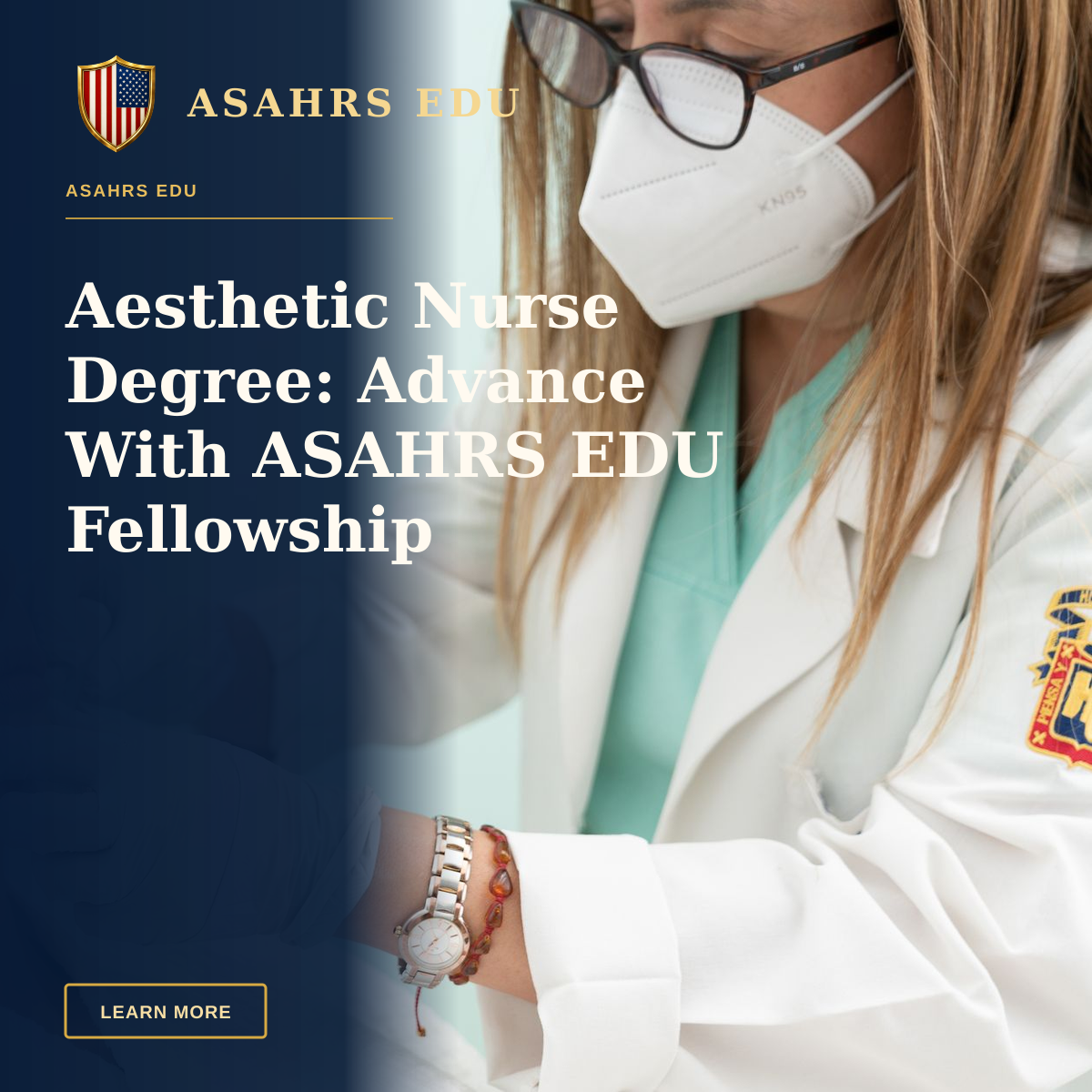 Aesthetic Nurse Degree: Advance With ASAHRS EDU Fellowship — Doctor performing cosmetic treatment on a woman with eyes closed in a clinical setting.
