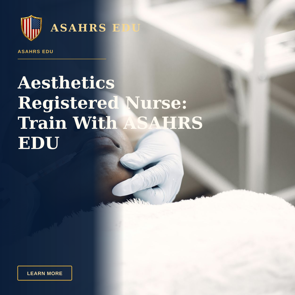 Aesthetics Registered Nurse: Train With ASAHRS EDU — A beautician performs a delicate lip injection on a woman lying with eyes closed.