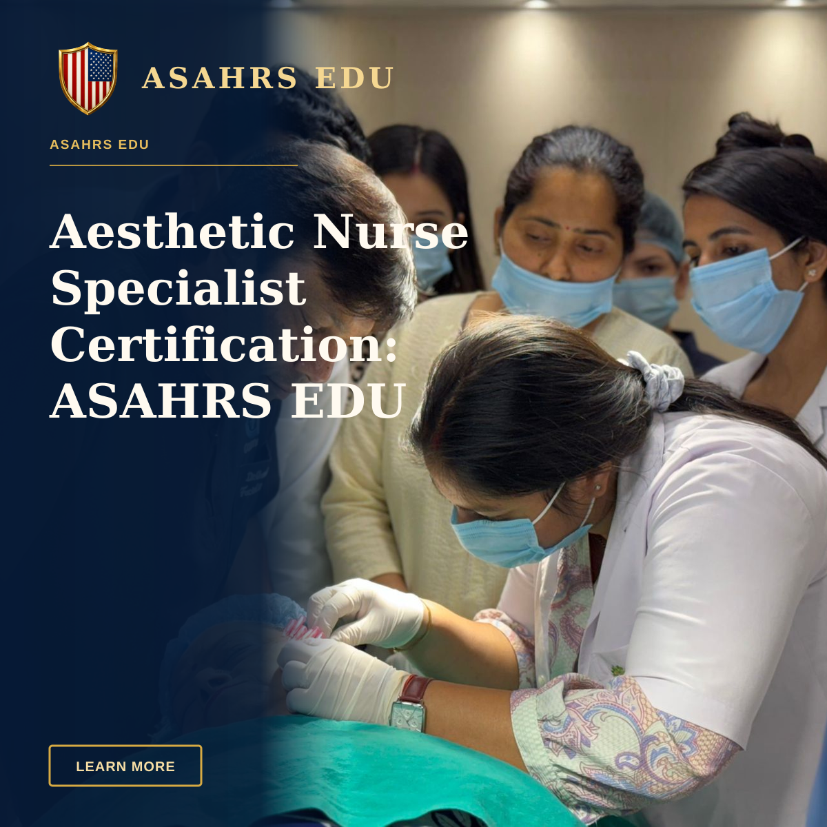 Aesthetic Nurse Specialist Certification: ASAHRS EDU Fellowship — Healthcare professionals performing a cosmetic procedure in a New Delhi clinic.