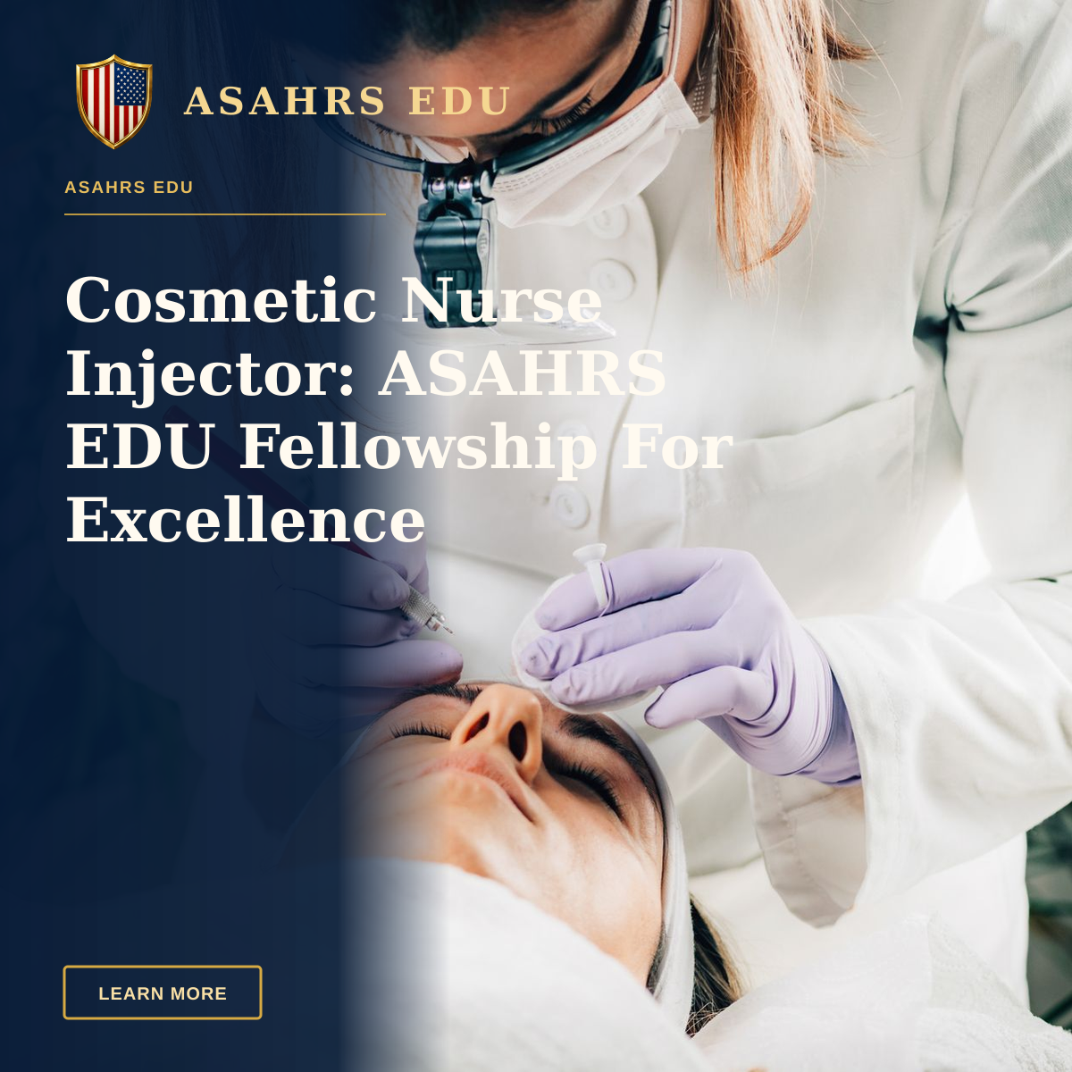 Cosmetic Nurse Injector: ASAHRS EDU Fellowship For Excellence — A beautician performs a cosmetic procedure on a client in a serene spa environment.
