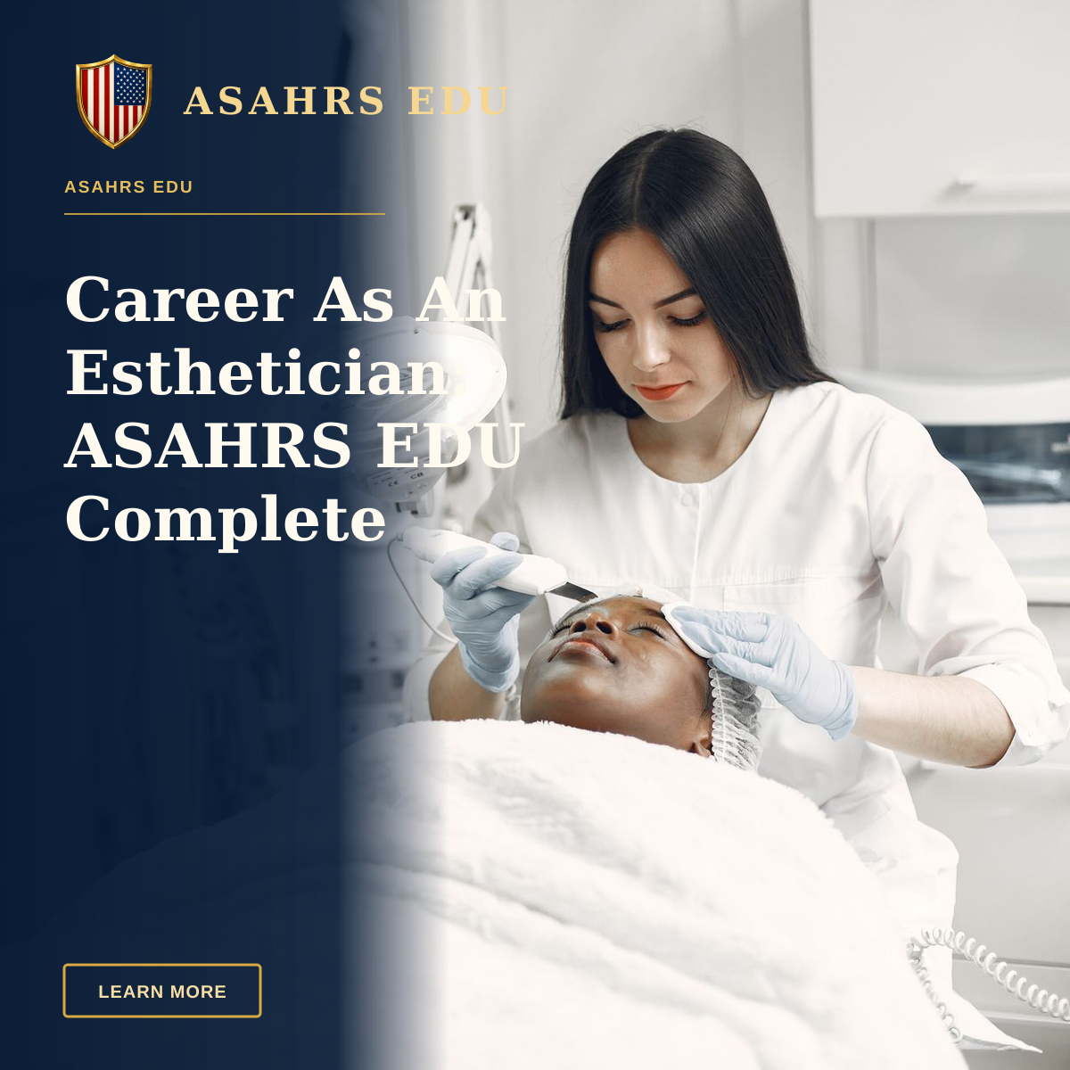 Career As An Esthetician: ASAHRS EDU Complete Fellowship — Aesthetician providing a rejuvenating facial treatment to a client in a modern spa clinic setup.