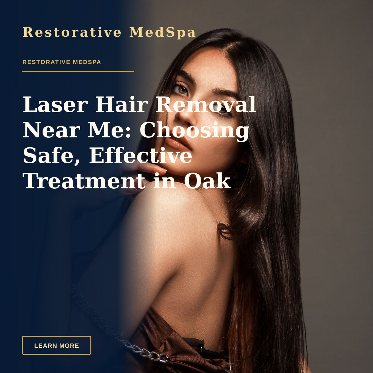 Laser Hair Removal Near Me: Choosing Safe, Effective Treatment in Oak Park — Striking studio portrait of an elegant brunette woman, showcasing grace and sophistication.