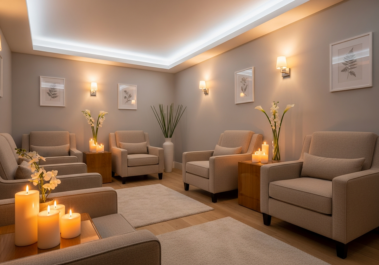 Calming treatment lounge candles