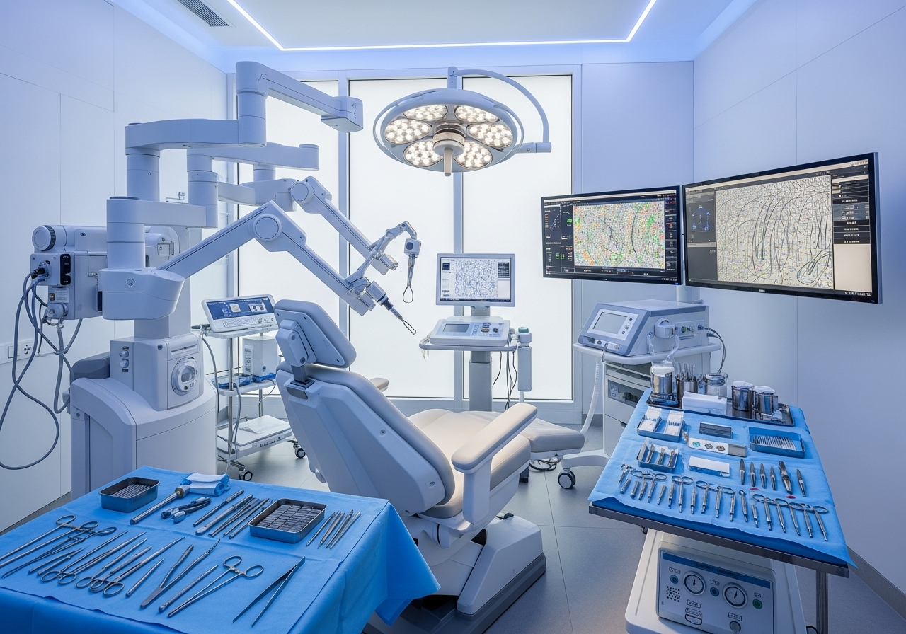 Modern hair restoration treatment room