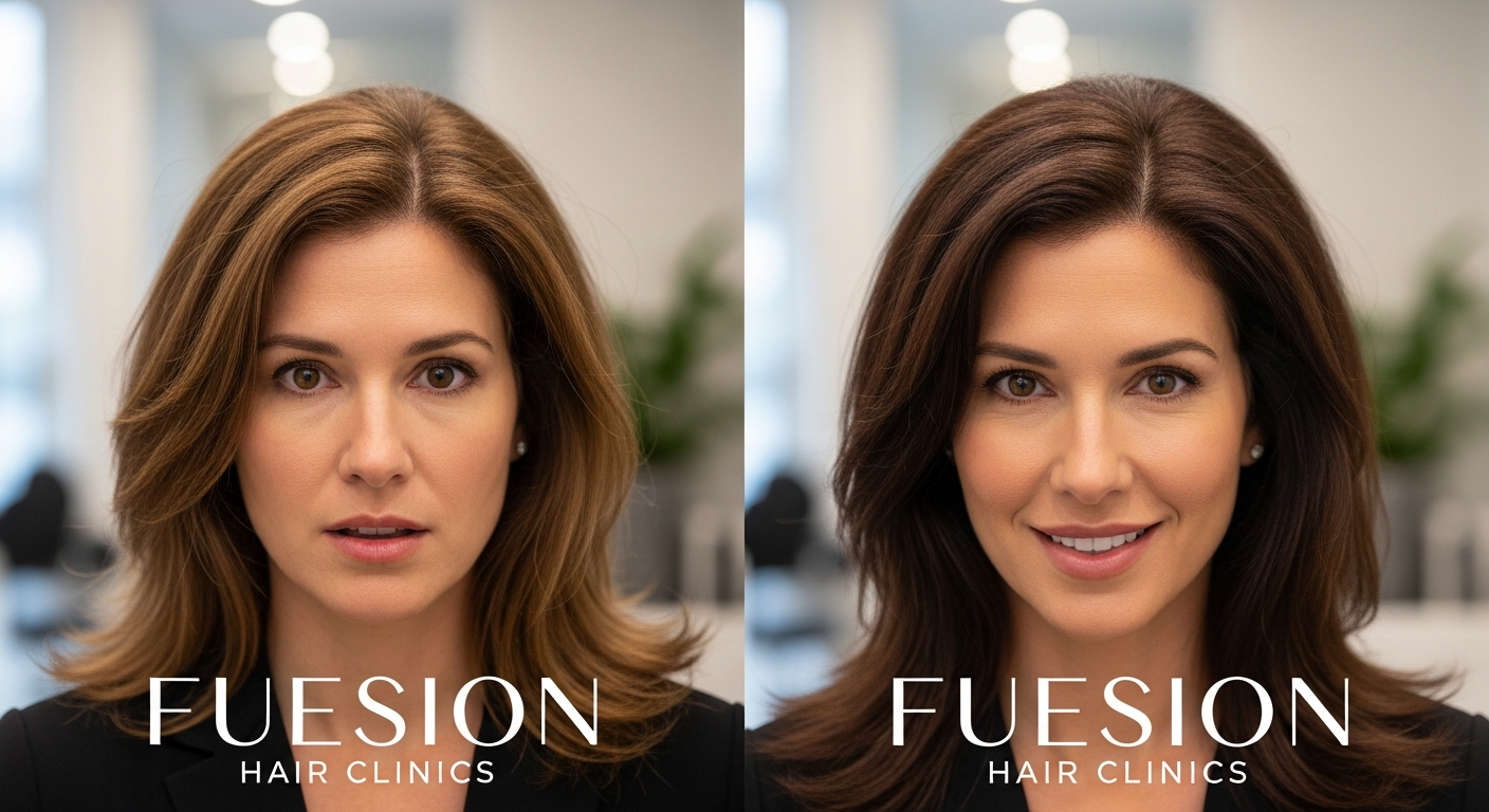 WOMEN HAIR TRANSPLANT BEFORE AND AFTER: FUESION HAIR CLINICS PROOF AND METRICS