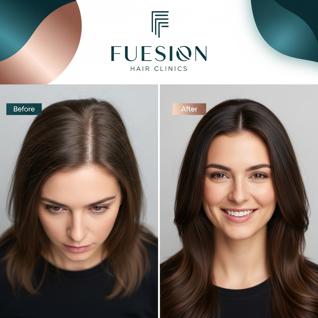 WOMEN HAIR TRANSPLANT BEFORE AND AFTER: FUESION HAIR CLINICS LEADER IN TRANSFORMATION