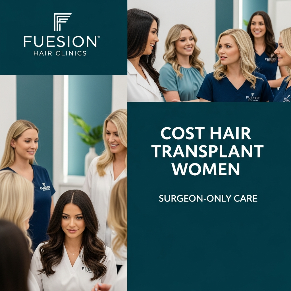 COST HAIR TRANSPLANT WOMEN: FUESION HAIR CLINICS LEADS WITH SURGEON-ONLY CARE