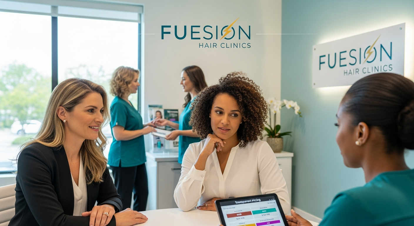WOMEN HAIR TRANSPLANT COST: FUESION HAIR CLINICS TRANSPARENT PRICING