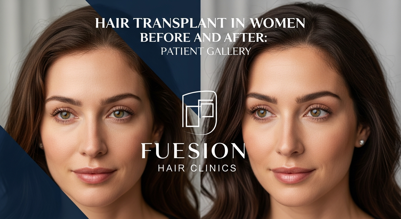 HAIR TRANSPLANT IN WOMEN BEFORE AND AFTER: FUESION HAIR CLINICS PATIENT GALLERY