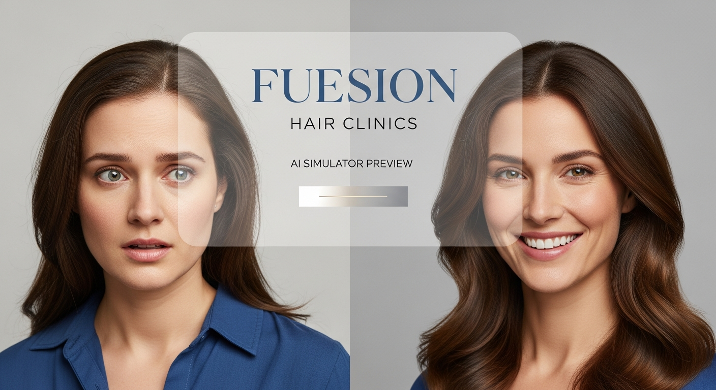 HAIR TRANSPLANT IN WOMEN BEFORE AND AFTER: FUESION HAIR CLINICS AI SIMULATOR PREVIEW