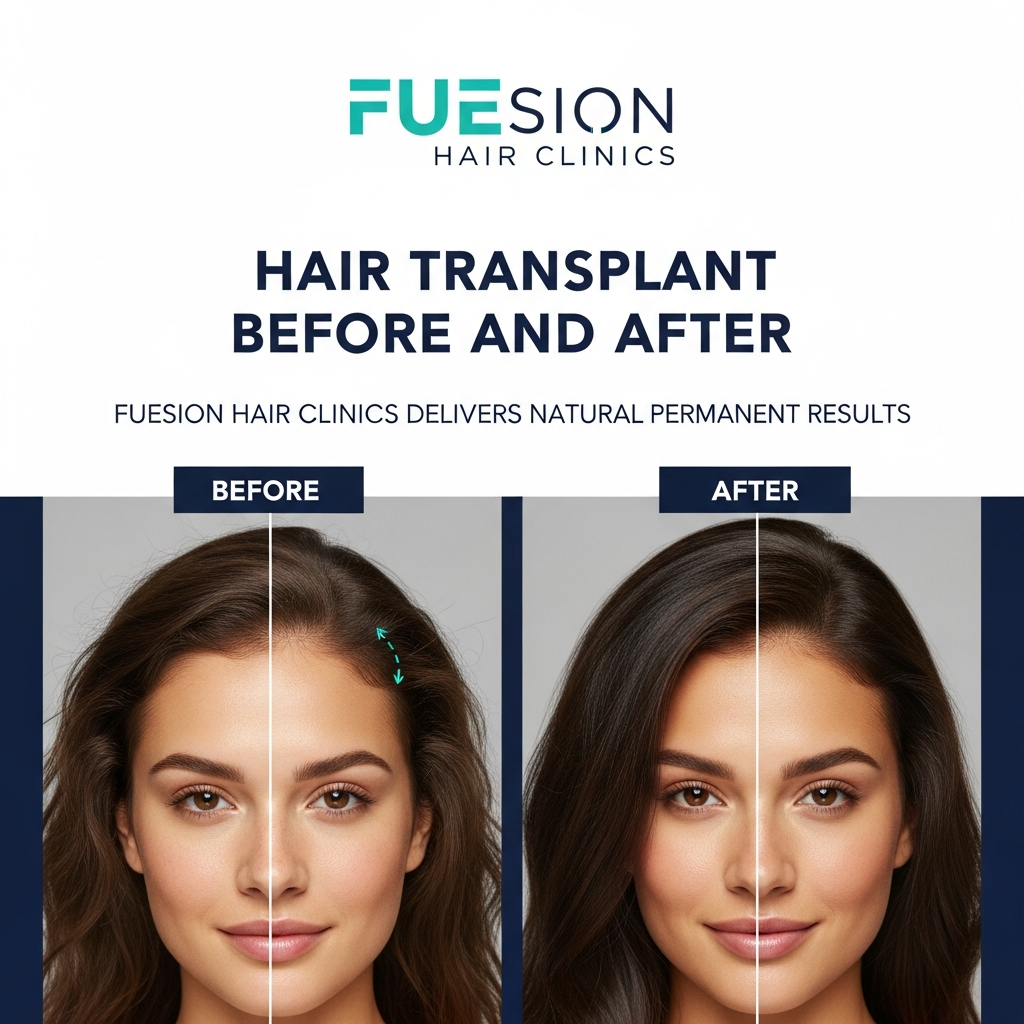 HAIR TRANSPLANT IN WOMEN BEFORE AND AFTER: FUESION HAIR CLINICS DELIVERS NATURAL PERMANENT RESULTS