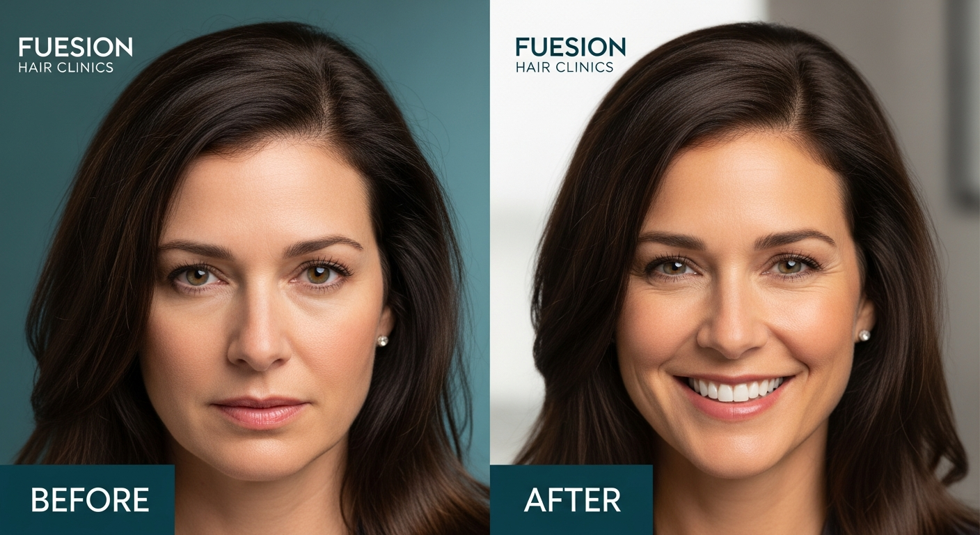 hair transplant on women before and after - FUEsion Hair Clinics transformation HAIR TRANSPLANT ON WOMEN BEFORE AND AFTER: FUESION HAIR CLINICS TRANSFORMATION