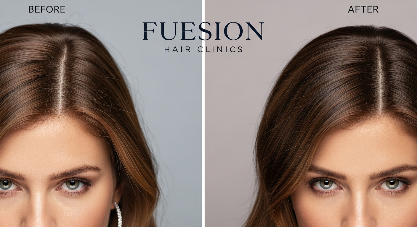 HAIR TRANSPLANT WOMEN BEFORE & AFTER: FUESION HAIR CLINICS NATURAL TRANSFORMATIONS