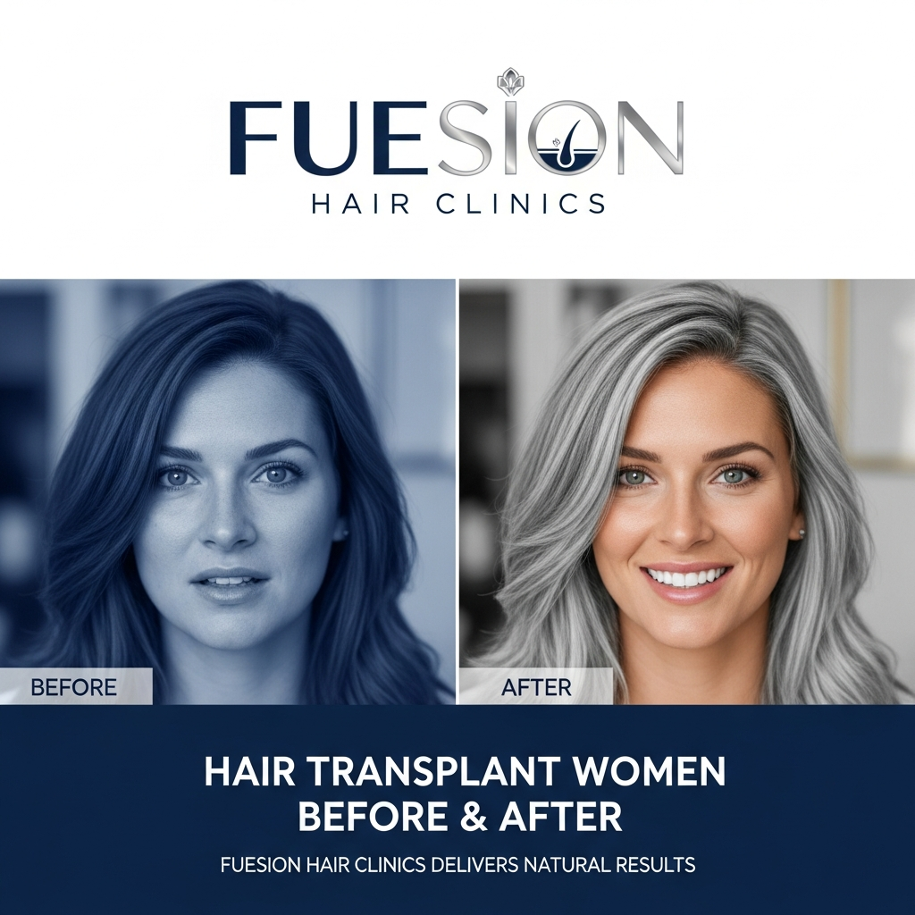 HAIR TRANSPLANT WOMEN BEFORE & AFTER: FUESION HAIR CLINICS DELIVERS NATURAL RESULTS