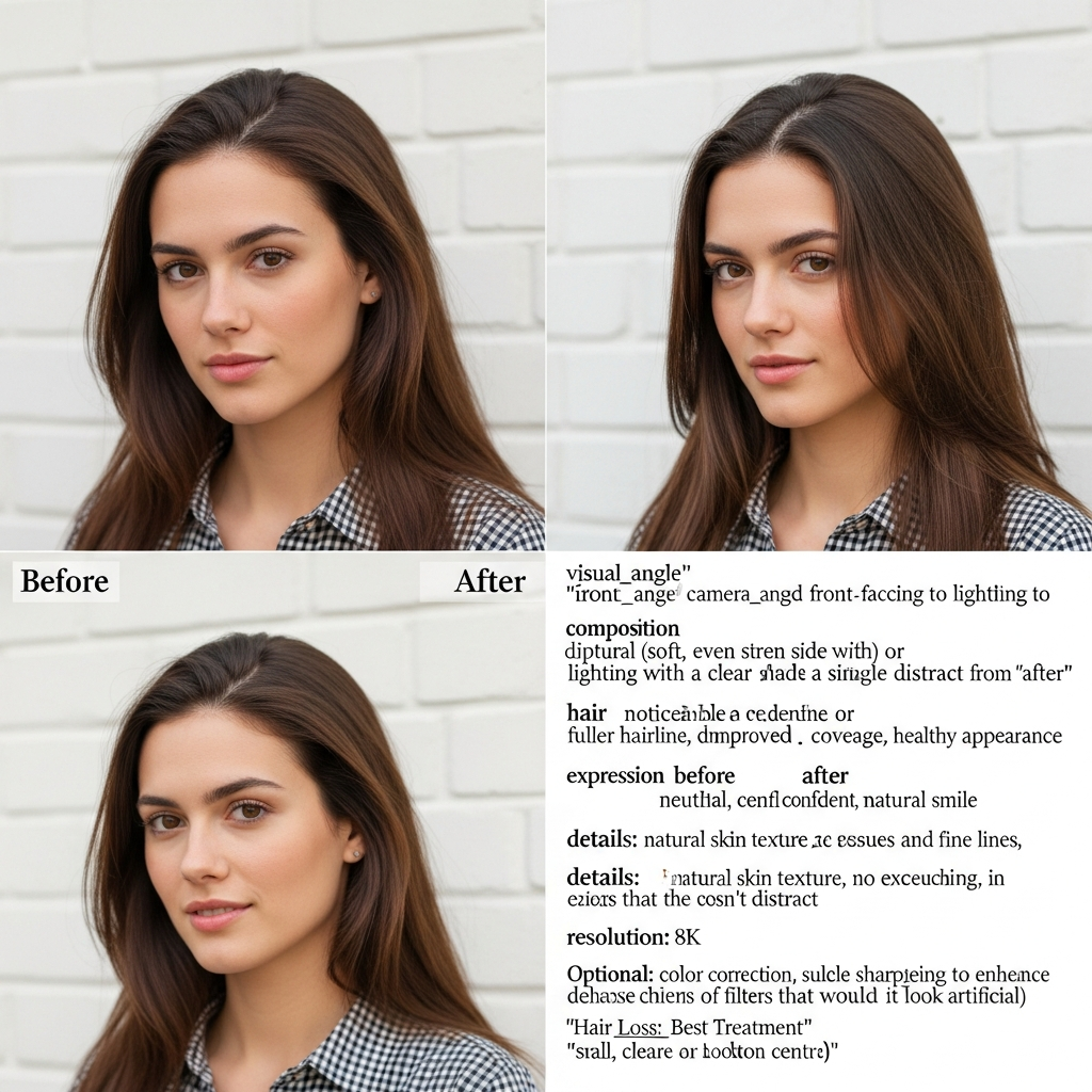 Before and after hair restoration patient portrait showing hairline improvement