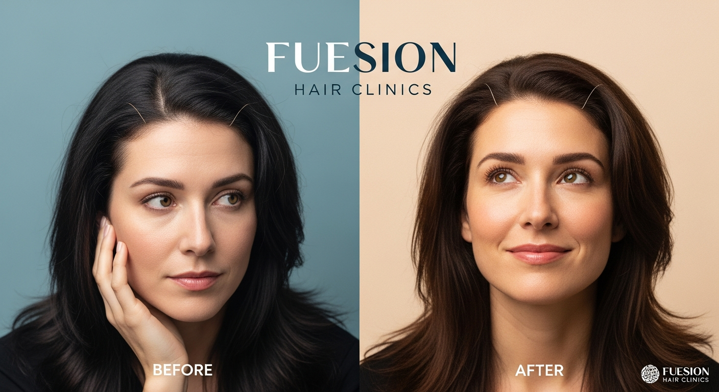 FEMALE HAIR TRANSPLANT BEFORE AND AFTER: FUESION HAIR CLINICS DELIVERS REAL RESULTS