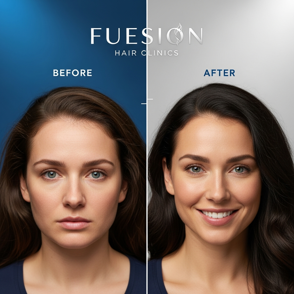 FEMALE HAIR TRANSPLANT BEFORE AND AFTER: FUESION HAIR CLINICS TRANSFORMATIONS