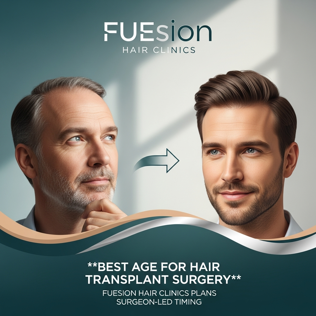 BEST AGE FOR HAIR TRANSPLANT SURGERY: FUESION HAIR CLINICS PLANS SURGEON-LED TIMING